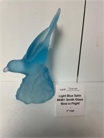 Smith Glass Light Blue Satin 'Bird in Flight'