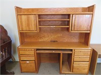 Wood Computer Desk w/ hutch