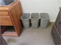 Three office Trash Cans