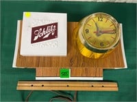 Vtg Schlitz Electric Clock