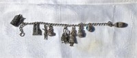 Vintage Sterling Charm Bracelet 7 1/4" L