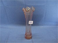 Pink depression glass vase