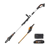 WORX 20V Cordless 8" Pole Chain Saw with Hedge