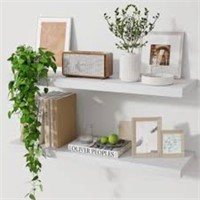 Marsmiles White Floating Shelves, 24 Inch Wall