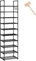 ZILJJ Metal Shoe Rack 10 Tiers Tall Narrow Shoe