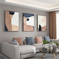 Modern Wall Art Prints Set of 3, Neutral Abstract