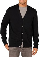 Essentials Men's Cotton Cardigan Sweater, Black,