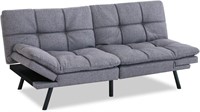 Futon Couch Bed  Grey  Compact Size