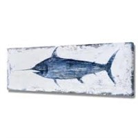 Yihui Arts Fish Canvas Art Wall Decor Blue Marlin