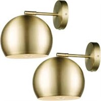 Gold Wall Sconces Battery Powered Wall Lamp Set