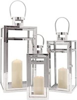 TRIROCKS Stainless Steel Lantern Set of 3, 19"