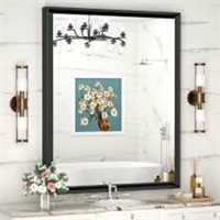 24x36 Inch Black Bathroom Mirrors for Wall, Metal