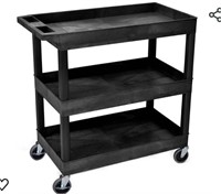 LUXOR EC111-B Tub Storage Cart 3 Shelves -