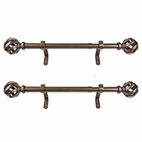 Decopolitan 1" Cage Side Curtain Rod Pair, 12 to