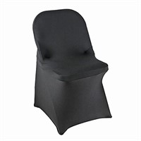 WELMATCH Black Spandex Folding Chair Covers - 50