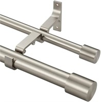 Double Curtain Rods 72-144", Brushed Nickel