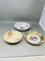 3 assorted porcelain dishes - 7" to 8.5"