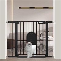 Baby Gate with Cat Door 29.5"-40.5" Wide, Metal