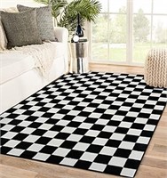 LUXE WEAVERS Checkered Black and White Geometric