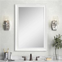 (24x36 inch, White)CULER White Wood Wall Mirror