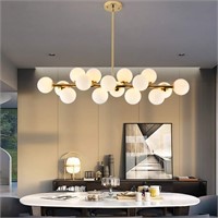 CROSSIO Post-Modern Gold Chandelier Rectangle