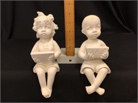 Ceramic Boy & Girl Shelf Sitters
