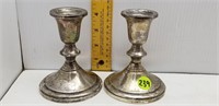 PAIR OF .925 SILVER WEIGHTED 4.5" CANDLESTICKS