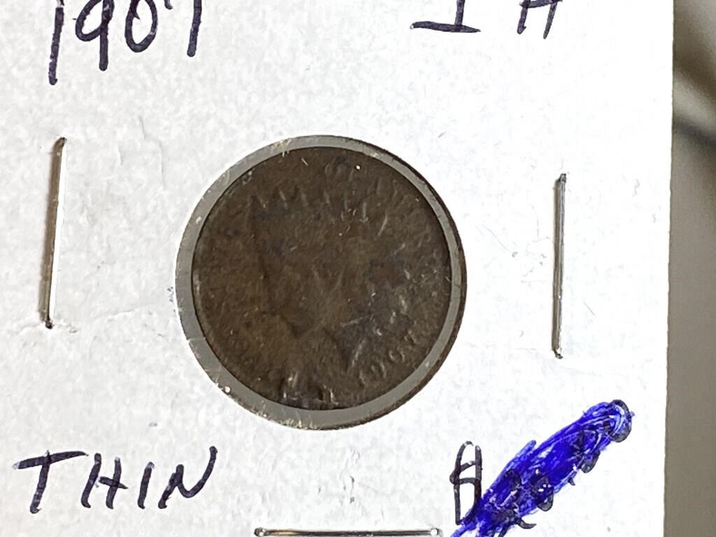 1907 Indian Head Cent Thin