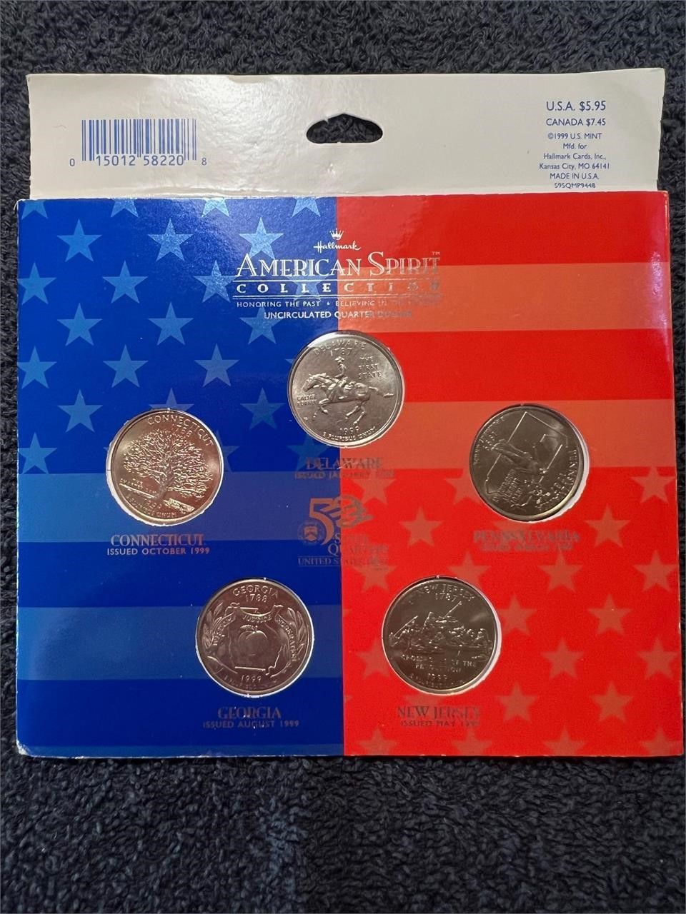 LOT, UNCIRCULATED STATE QUARTERS: (DELAWARE, CONNE