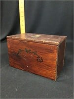 Shoe Shine Wooden Box with Contents