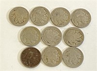 Buffalo Nickel LOT of 10 Total