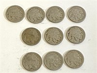 Buffalo Nickel LOT of 10 Total