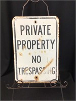 Metal Private Property Sign 12" x 18"