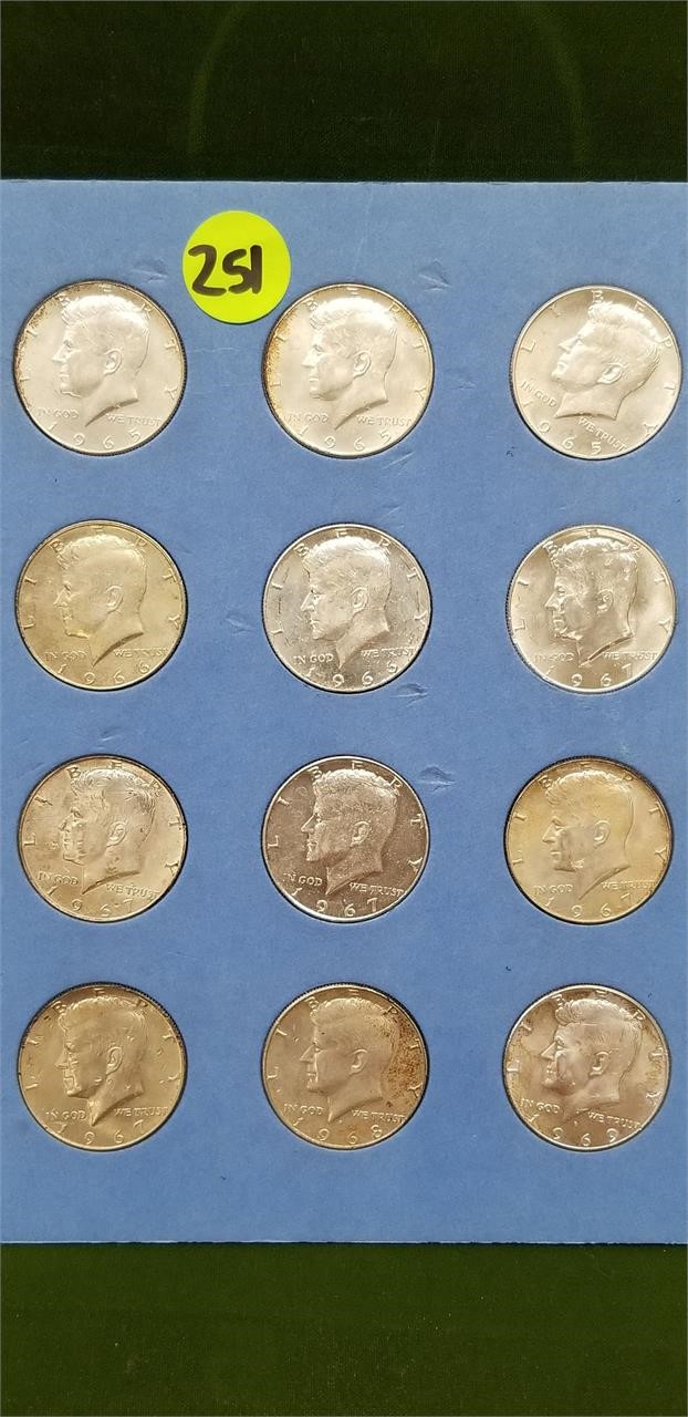 12pc .50 CENT KENEDDYS (1965-1969)