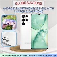 ANDROID SMARTPHONE(256-GB) W/ CHARGR & EARPHONE