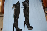 Ladies' Thigh-high Black Boots Size 37