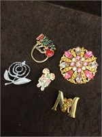 5 brooches