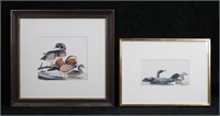 Arthur Singer 2 Tempera Paintings Ducks