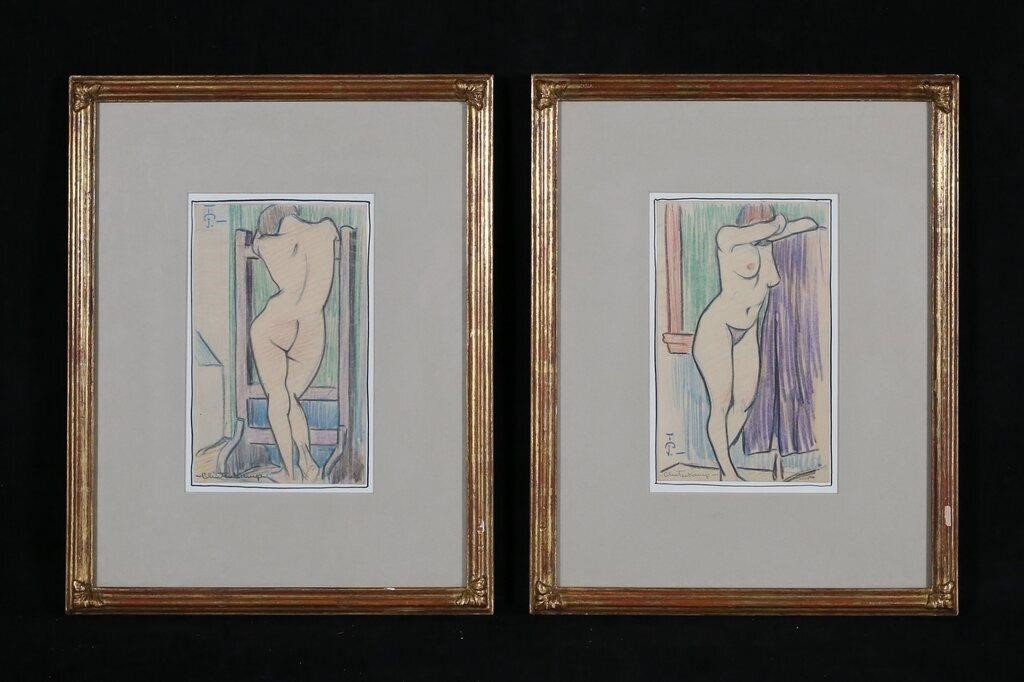 Henry Glintenkamp Pair of Drawings of Nudes