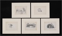 Robert Knight Ryland Set of 5 Etchings