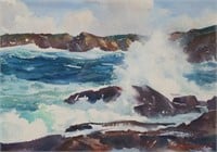 Stanley Wingate Woodward Watercolor Seascape