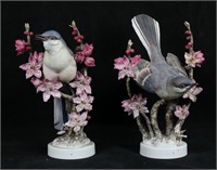 Royal Worcester Pair Mocking Bird Figures