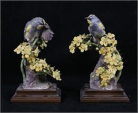 Royal Worcester Pair Audubon Warbler Figures
