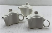 5x5in - White Teapot Curved Shape Abstract