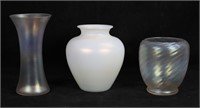 3 Steuben Art Glass Vases