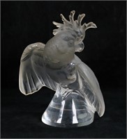 Lalique France Crystal Ara Cockatoo Sculpture