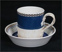 Pearlware Mocha Cup And Saucer