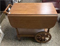 36"X20"X30" VINTAGE ROLLING TEA CART/NO SHIP