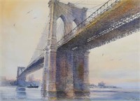 Harvey Kidder Watercolor Brooklyn Bridge