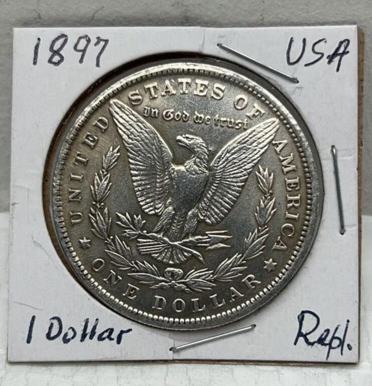 1897 Morgan dollar replica